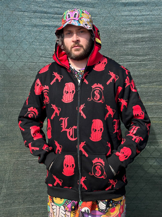 RED ROBBER ZIP UP HOODIE (FREE GIFT)